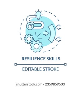 2D bearbeitbares Blue Icon Resilience Skills Konzept, einzelne Vektorgrafik, aufmerksames Unternehmertum dünne Linie Illustration.