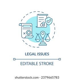 2D editable blue legal issues icon, simple isolated monochromatic vector, medical tourism thin line illustration.