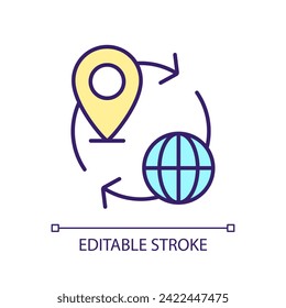 2D editable BOOCs icon representing MOOC, isolated vector, multicolor thin line illustration.