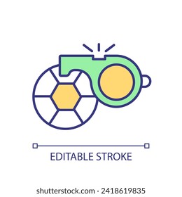 2D editable college enrollment icon representing athletic scholarship, isolated vector, multicolor thin line illustration.