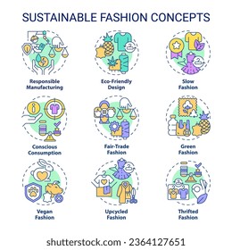 Iconos de línea delgada editables en 2D que representan la moda sostenible, vector aislado, ilustración lineal.