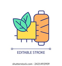 2D editable consumer health icon representing sustainable fashion, isolated vector, multicolor thin line illustration.