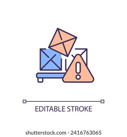 2D editable economic downturn thin line icon, isolated vector, multicolor illustration representing overproduction.