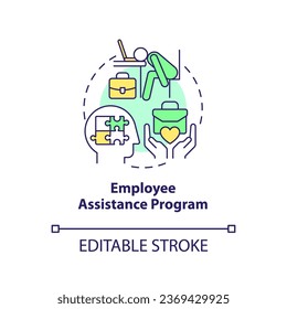 2D editable employee assistance program thin line icon concept, isolated vector, multicolor illustration representing online therapy.