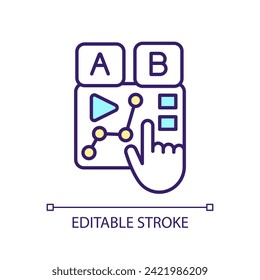 2D editable feedback mechanisms icon representing MOOC, isolated vector, multicolor thin line illustration.