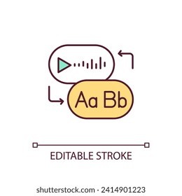 2D editable icon representing improved accessibility in AI, isolated vector illustration, artificial intelligence in education concept.