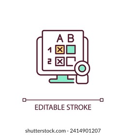2D editable icons representing AI in exams, isolated vector illustration, artificial intelligence in education concept.