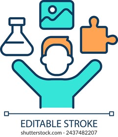 2D editable identify your skills icon representing workplace trends, isolated simple vector, thin linear illustration.