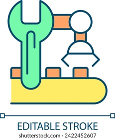 2D editable improve maintenance planning icon, isolated vector representing predictive maintenance, multicolor thin linear illustration.