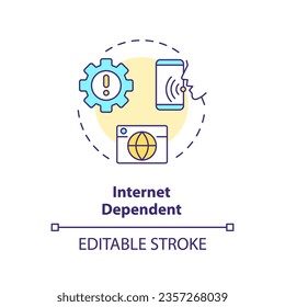 2D editable internet dependent thin line icon concept, isolated vector, multicolor illustration representing voice assistant.