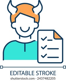 2D editable malicious compliance icon representing workplace trends, isolated simple vector, thin linear illustration.