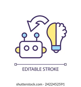 2D editable ML algorithms icon representing MOOC, isolated vector, multicolor thin line illustration.