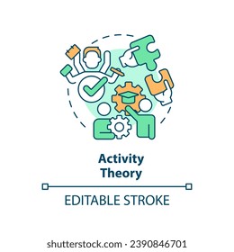 2D editable multicolor activity theory icon, simple isolated vector, learning theories thin line illustration.