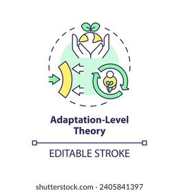2D editable multicolor adaptation level theory icon, simple isolated vector, thin line illustration representing environmental psychology.