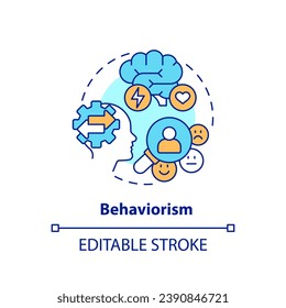 2D editable multicolor behaviorism icon, simple isolated vector, learning theories thin line illustration.