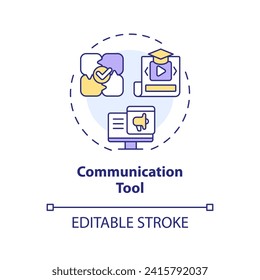 2D editable multicolor communication tool icon, simple isolated vector, thin line illustration representing extracurricular activities.