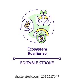 2D editable multicolor ecosystem resilience icon, simple isolated vector, integrated pest management thin line illustration.
