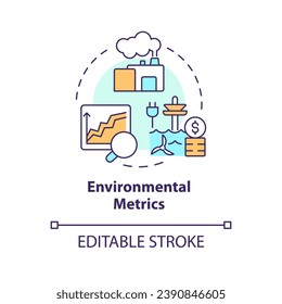 2D editable multicolor environmental metrics icon, simple isolated vector, climate metrics thin line illustration.