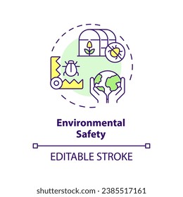 2D editable multicolor environmental safety icon, simple isolated vector, integrated pest management thin line illustration.