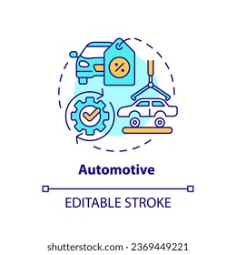2D editable multicolor icon automotive concept, simple isolated vector, C2C thin line illustration.