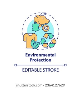 2D editable multicolor icon environmental protection concept, simple isolated vector, sustainable fashion thin line illustration.