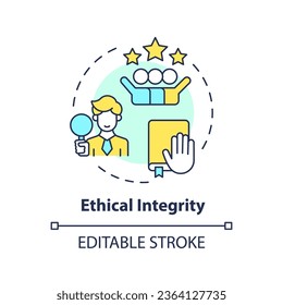 2D editable multicolor icon ethical integrity concept, isolated vector, mindful entrepreneurship thin line illustration.