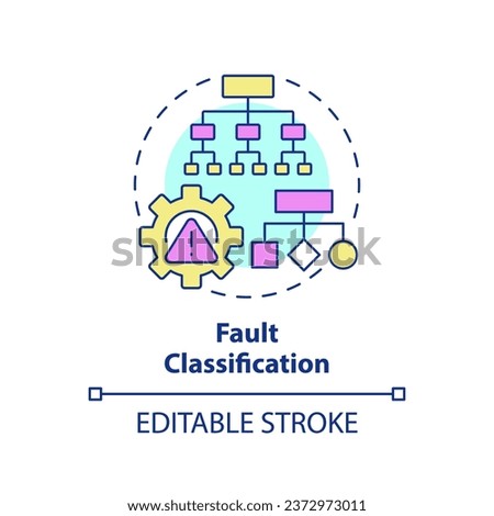 2D editable multicolor icon fault classification concept, simple isolated vector, predictive maintenance thin line illustration.