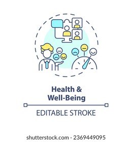 concepto de salud y bienestar de iconos 2D editable multicolor, vector aislado simple, ilustración de línea delgada MOOC.