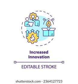 2D editable multicolor icon increased innovation concept, isolated vector, mindful entrepreneurship thin line illustration.