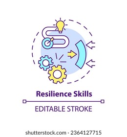 2D editable multicolor icon resilience skills concept, isolated vector, mindful entrepreneurship thin line illustration.