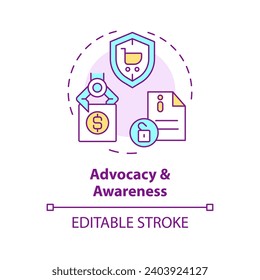 2D editable multicolor icon, simple isolated vector, thin line illustration representing pink tax.