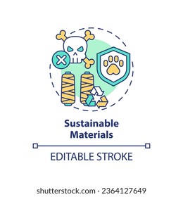 Icono 2D editable multicolor concepto de materiales sustentables, simple vector aislado, diseño sostenible de la ilustración de línea delgada.