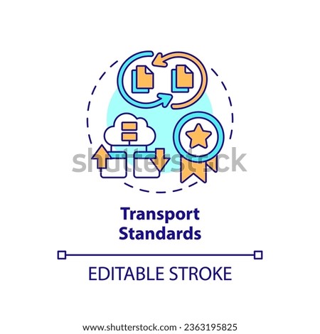 2D editable multicolor icon transport standards concept, isolated vector, health interoperability resources thin line illustration.