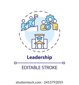 2D editable multicolor leadership icon, simple isolated vector, thin line illustration representing extracurricular activities.