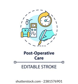 2D editable multicolor post operative care icon, simple isolated vector, medical tourism thin line illustration.