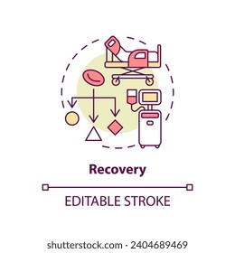 2D editable multicolor recovery icon, simple isolated vector, thin line illustration representing cell therapy.
