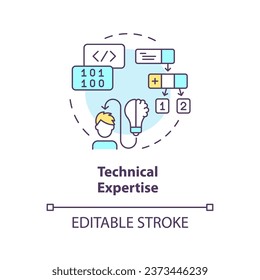 2D editable multicolor technical expertise icon, simple isolated vector, AI engineer thin line illustration.