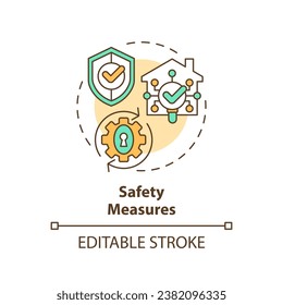 2D editable safety measures icon representing moving service, simple isolated vector, multicolor thin line illustration.