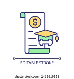 2D editable submit appeal icon representing athletic scholarship, isolated vector, multicolor thin line illustration.