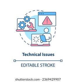 2D editable technical issues thin line icon concept, isolated vector, multicolor illustration representing online therapy.