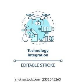 2D editable technology integration icon representing vertical farming and hydroponics concept, isolated vector, thin line illustration.
