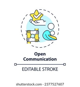 2D editable thin line icon open communication concept, isolated simple vector, multicolor illustration representing parenting children with health issues.