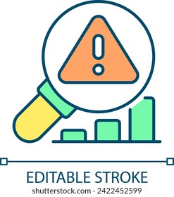 2D editable ultrasonic analysis icon representing predictive maintenance, isolated vector, multicolor thin line illustration.