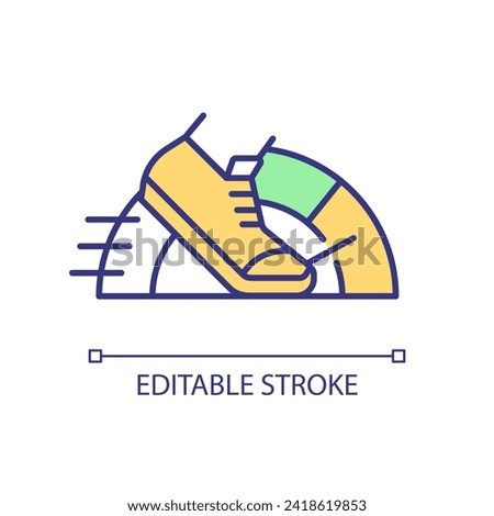 2D editable walk-on scholarship icon representing athletic scholarship, isolated vector, multicolor thin line illustration.