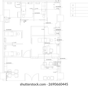 Dibujo eléctrico de ingeniería 2D para el interior de la clínica | Diseño de toma de corriente y conexión de cableado Plan | Diseño eléctrico técnico para sistema de construcción