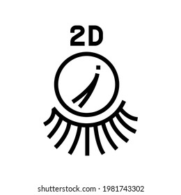 2d Wimpernschnitt-Symbol Vektorgrafik. 2. Wimpernschild. isoliertes Kontursymbol