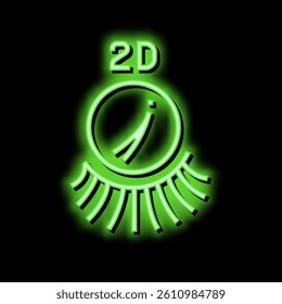 2d eyelashes neon light sign vector. 2d eyelashes illustration