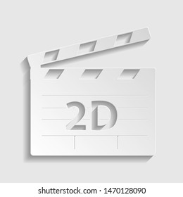 2D film sign. Paper style icon. Illustration.