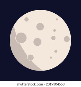 2d Flat Full Moon Vector Isolated Stock Vector (Royalty Free ...