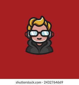 2d flat illustration gaming logo